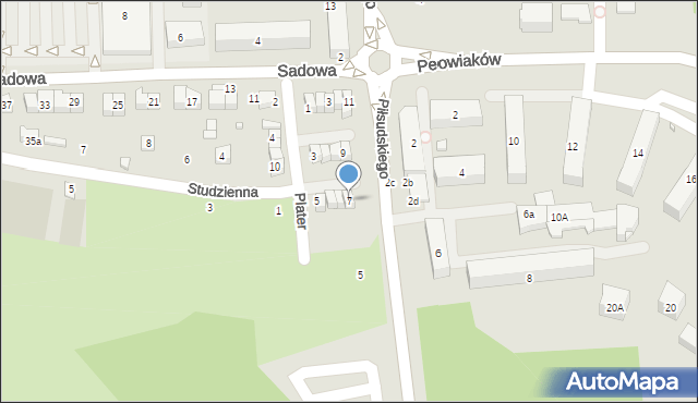 Zamość, Piłsudskiego Józefa, marsz., 7, mapa Zamościa