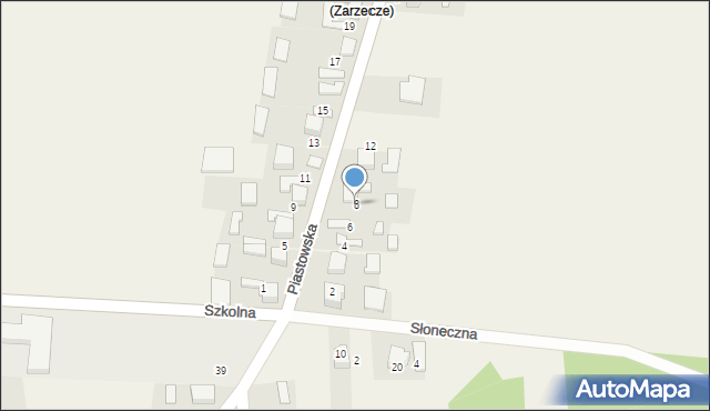 Zarzecze, Piastowska, 8, mapa Zarzecze