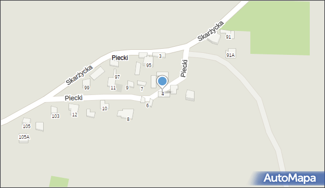 Zawiercie, Piecki, 4, mapa Zawiercie