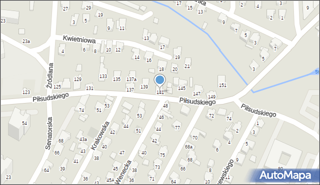 Zawiercie, Piłsudskiego Józefa, marsz., 141, mapa Zawiercie