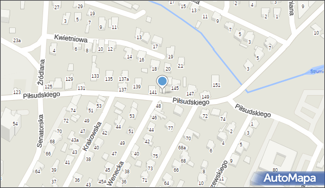 Zawiercie, Piłsudskiego Józefa, marsz., 143, mapa Zawiercie