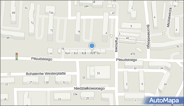 Zawiercie, Piłsudskiego Józefa, marsz., 81G, mapa Zawiercie