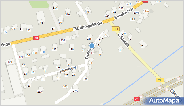 Zawiercie, Pionierów, 11, mapa Zawiercie