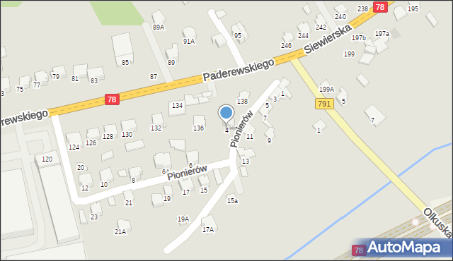 Zawiercie, Pionierów, 4, mapa Zawiercie