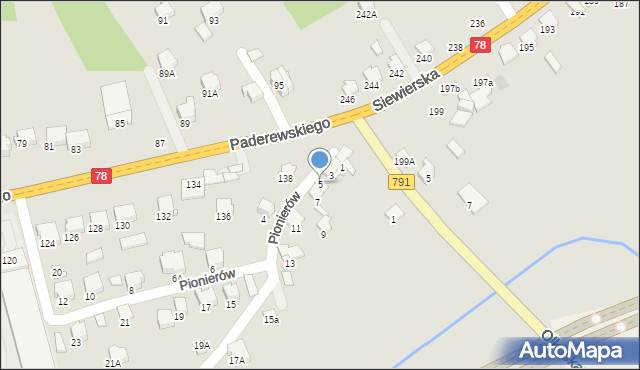 Zawiercie, Pionierów, 5, mapa Zawiercie