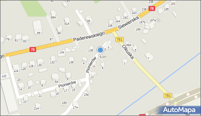 Zawiercie, Pionierów, 7, mapa Zawiercie