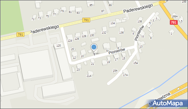 Zawiercie, Pionierów, 8, mapa Zawiercie