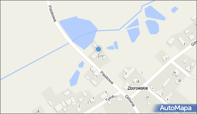 Zborowskie, Piaskowa, 2, mapa Zborowskie