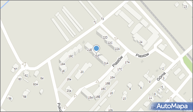 Zdzieszowice, Piastów, 21C, mapa Zdzieszowice