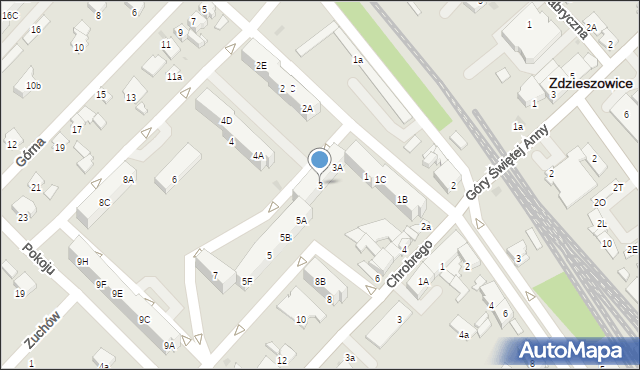 Zdzieszowice, Piastów, 3, mapa Zdzieszowice