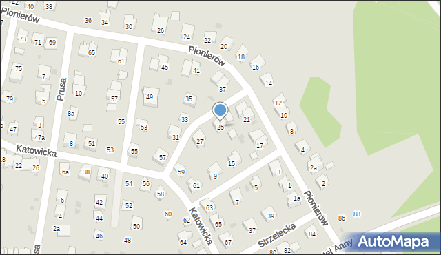 Zdzieszowice, Pionierów, 25, mapa Zdzieszowice