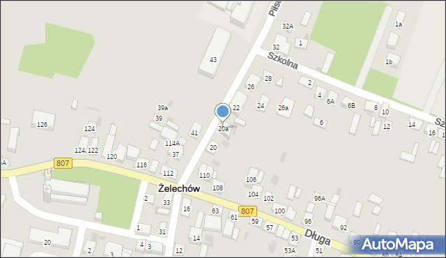 Żelechów, Piłsudskiego Józefa, marsz., 20a, mapa Żelechów