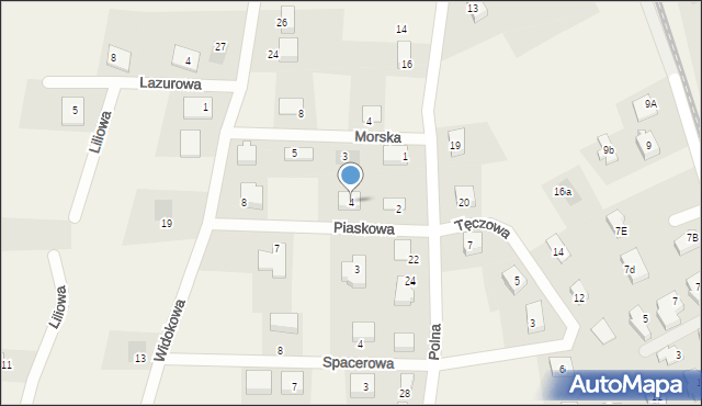 Żelistrzewo, Piaskowa, 4, mapa Żelistrzewo