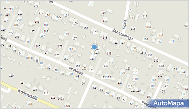 Zelów, Pileckiego Witolda, płk., 147, mapa Zelów