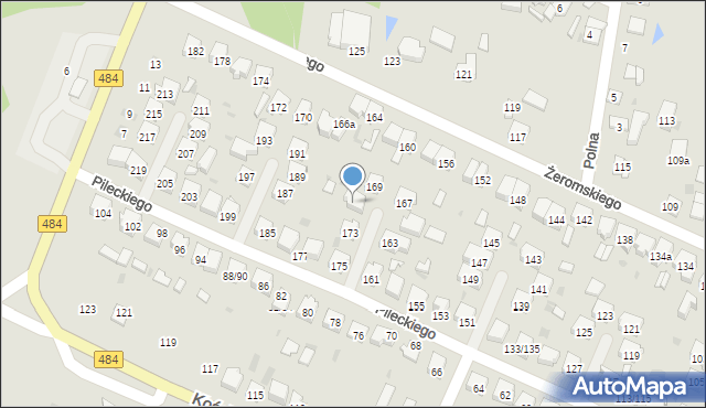 Zelów, Pileckiego Witolda, płk., 171, mapa Zelów