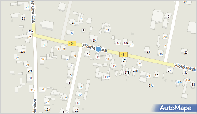 Zelów, Piotrkowska, 11, mapa Zelów