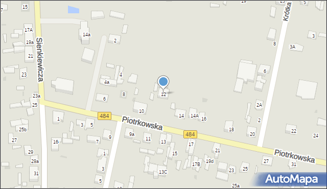 Zelów, Piotrkowska, 12, mapa Zelów