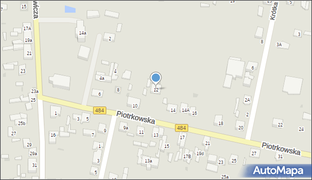 Zelów, Piotrkowska, 12, mapa Zelów