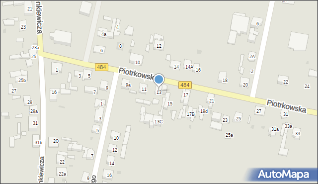 Zelów, Piotrkowska, 13, mapa Zelów