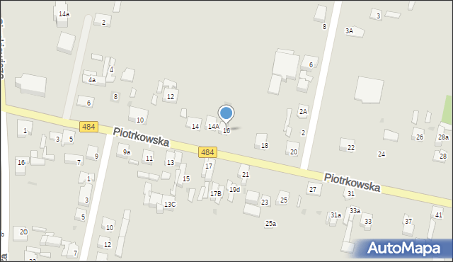 Zelów, Piotrkowska, 16, mapa Zelów