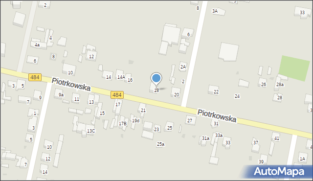 Zelów, Piotrkowska, 18, mapa Zelów