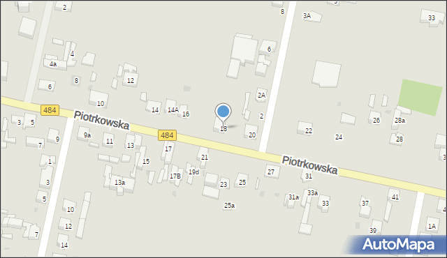 Zelów, Piotrkowska, 18, mapa Zelów