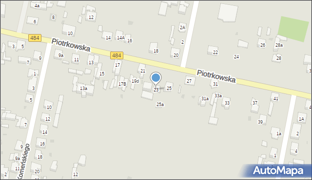 Zelów, Piotrkowska, 23, mapa Zelów