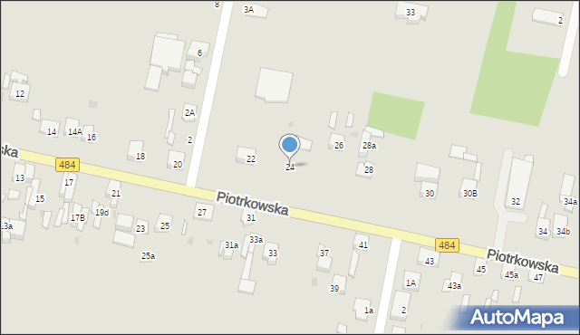 Zelów, Piotrkowska, 24, mapa Zelów