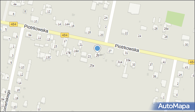Zelów, Piotrkowska, 25, mapa Zelów