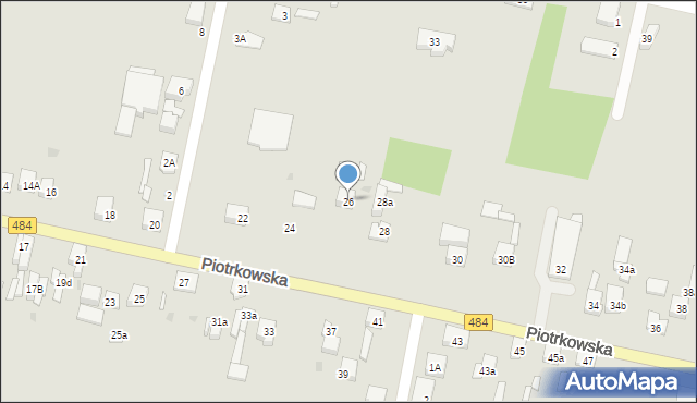 Zelów, Piotrkowska, 26, mapa Zelów