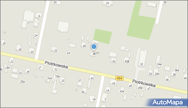 Zelów, Piotrkowska, 28, mapa Zelów