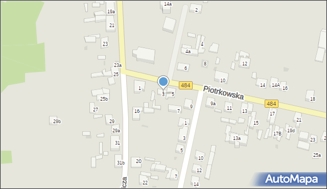 Zelów, Piotrkowska, 3, mapa Zelów