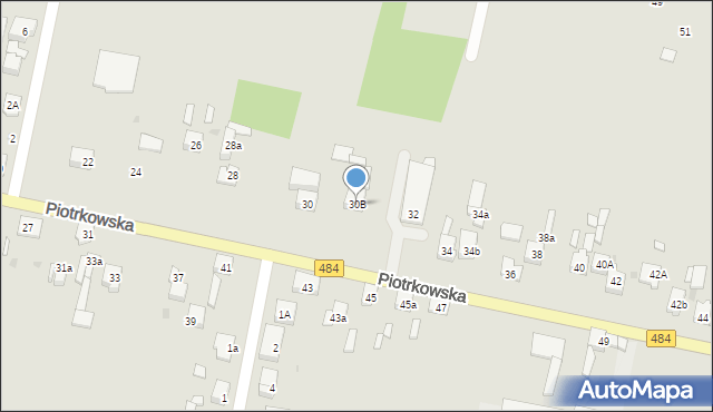 Zelów, Piotrkowska, 30B, mapa Zelów