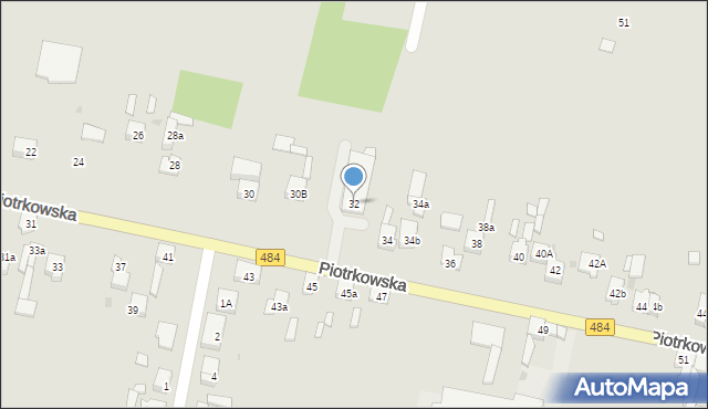 Zelów, Piotrkowska, 32, mapa Zelów