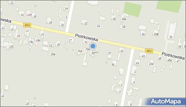 Zelów, Piotrkowska, 33, mapa Zelów