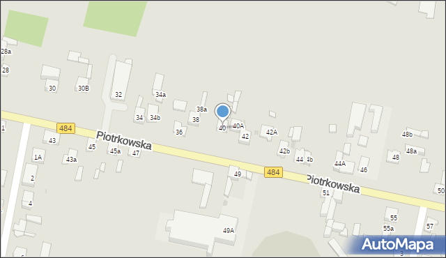 Zelów, Piotrkowska, 40, mapa Zelów