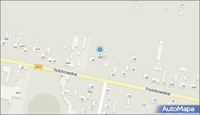 Zelów, Piotrkowska, 48a, mapa Zelów