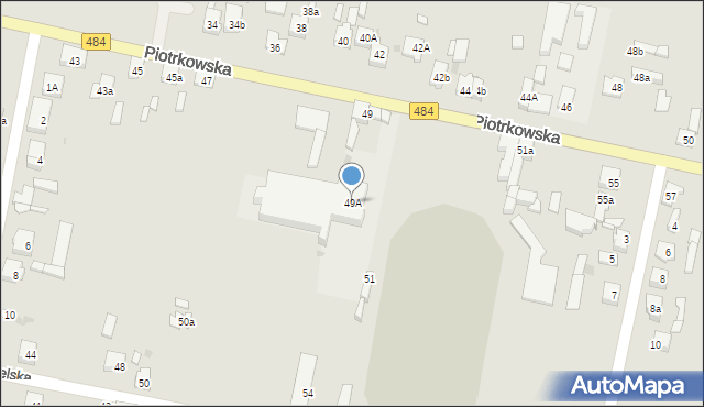 Zelów, Piotrkowska, 49A, mapa Zelów