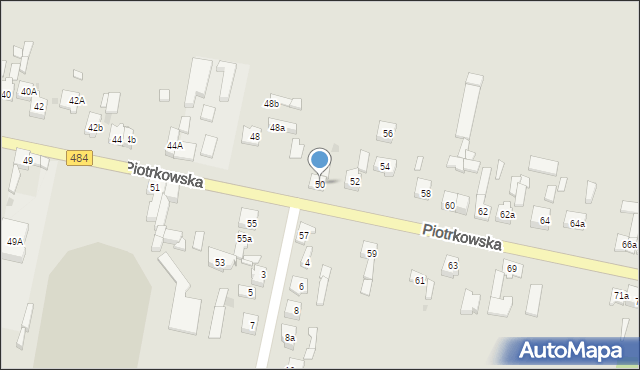 Zelów, Piotrkowska, 50, mapa Zelów