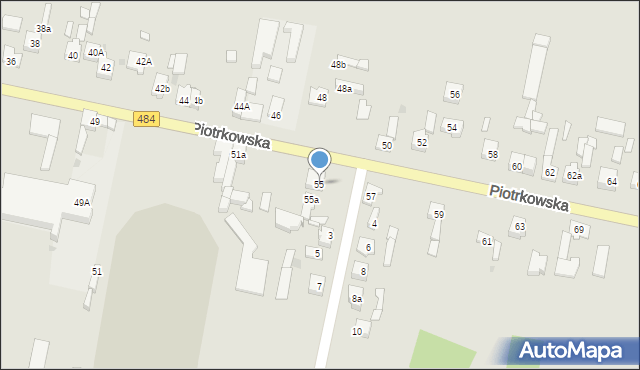 Zelów, Piotrkowska, 55, mapa Zelów