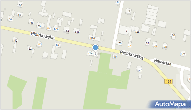 Zelów, Piotrkowska, 73, mapa Zelów