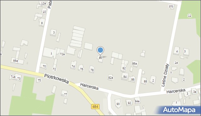 Zelów, Piotrkowska, 80, mapa Zelów