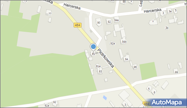 Zelów, Piotrkowska, 81, mapa Zelów
