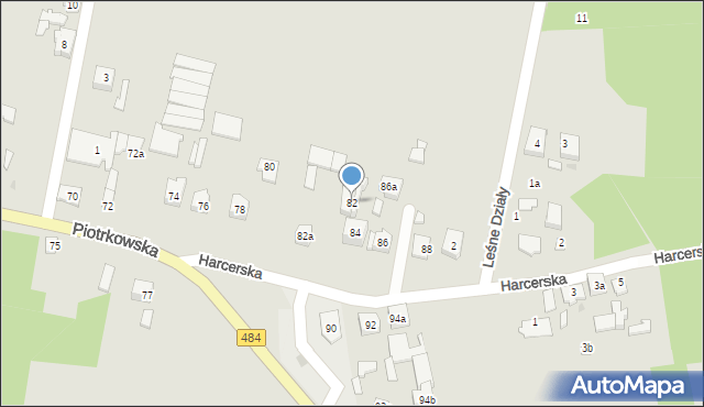 Zelów, Piotrkowska, 82, mapa Zelów