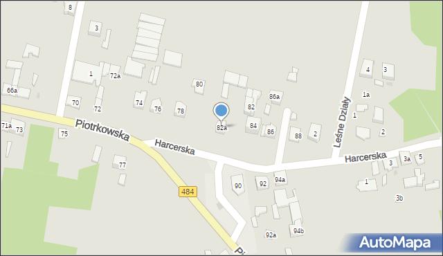 Zelów, Piotrkowska, 82a, mapa Zelów