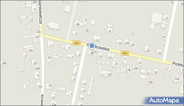 Zelów, Piotrkowska, 9a, mapa Zelów