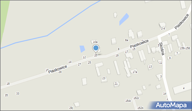 Zgierz, Piaskowice, 10, mapa Zgierz