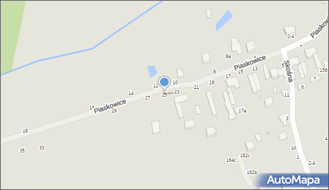 Zgierz, Piaskowice, 25, mapa Zgierz