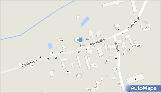 Zgierz, Piaskowice, 8, mapa Zgierz