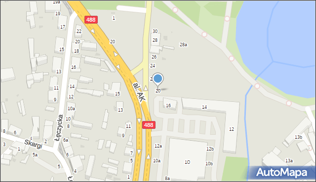 Zgierz, Piątkowska, 20, mapa Zgierz